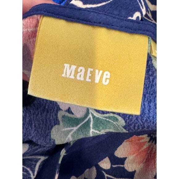 Maeve Anthropologie Tri Cut‎ Blouse Womens 2P Blue Pink Floral Print Cut Out Top - Picture 8 of 10